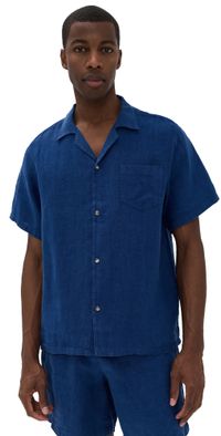 Bather Navy Linen Shirt Navy M