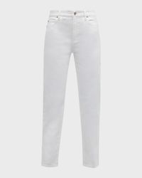 High-Rise Straight-Leg Stretch Denim Pants