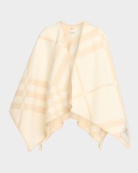 Check Wool Cashmere Cape