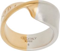 Maison Margiela Gold & Silver Twisted Numerical Logo Ring