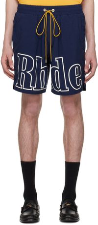 Rhude Navy Drawstring Shorts