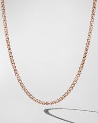 Men's Box Chain Necklace in 18K Rose Gold, 5mm, 24"L