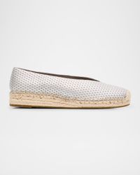 Petals Metallic Leather Wedge Espadrilles