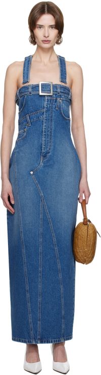 Jean Paul Gaultier Robe longue bleue en denim