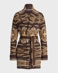 Shawl Knit Self-Tie Cardigan