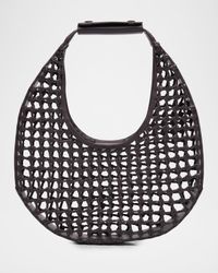 Moon Open-Knot Leather Shoulder Bag