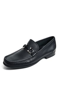 FERRAGAMO Grandioso Bit Loafers Black 9.0 D