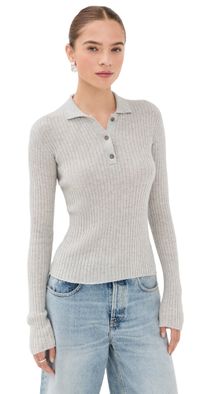 The Elder Statesman Silky Cashmere Polo Grey XS/S