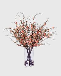Peach Blossom Faux Floral Arrangement in Vase