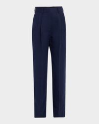 Savannah Fox Pleated Straight-Leg Pants