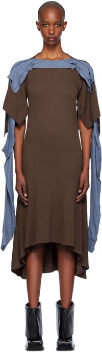 Kiko Kostadinov Robe midi Circe brun et bleu
