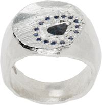 The Ouze Sapphire Halo Signet Ring