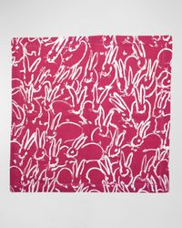 Fluffle Khadi Printed Linen Dinner Napkin, 20 x 20