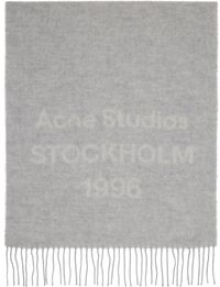 Acne Studios Gray Logo Jacquard Scarf