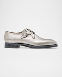 Men's Regent Deco Foil-Coated Leather Derby Shoes