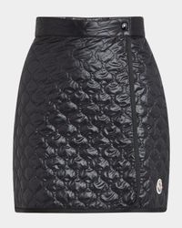 Geometric-Quilted Padded Mini Skirt