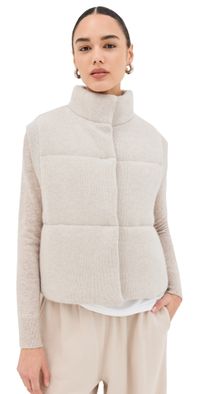 Le Kasha Cashmere Montana Sleeveless Puffer Vest Light Beige One Size