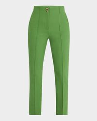 Kean Cropped High-Rise Pintuck Pants