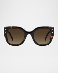 Logo-Print Square Acetate Sunglasses