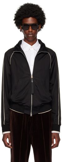 TOM FORD Black Piping Zip Sweatshirt
