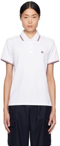 Moncler White Patch Polo