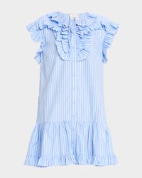Maya Pinstripe Cotton Poplin Tunic Dress
