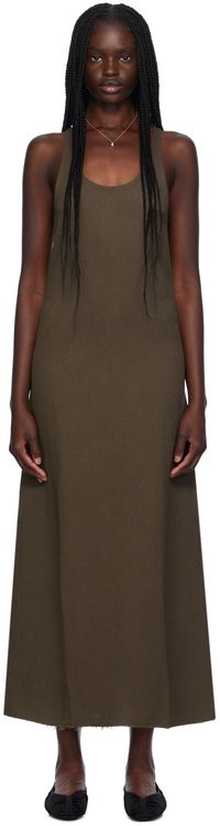 TOTEME Brown Scoop Neck Maxi Dress