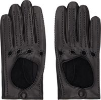 Omar Afridi Black Nappa Driving Gloves