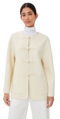 Róhe Mandarin Double-Faced Wool Jacket Off White 38