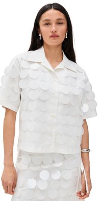 MSGM Paillettes Collar Blouse White 38