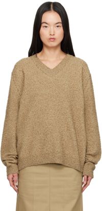 Maison Margiela Beige Pilling V-Neck Sweater