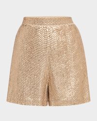 Ocean Wide-Leg Sequin Shorts