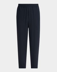 Men's Micro-Chevron Cupro and Viscose Pull-On Pants