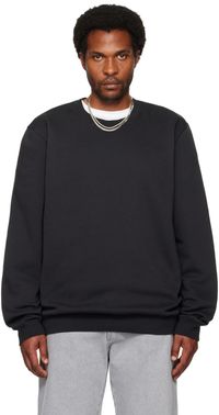 SKIMS Black Fleece Lounge Crewneck Sweatshirt