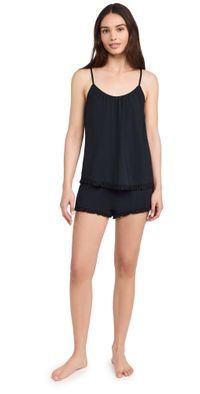 Eberjey Gisele Tencel Modal Cami & Short Pajama Set Black XL