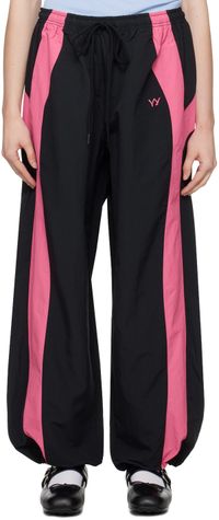 OPEN YY Pantalon de détente contrasté noir