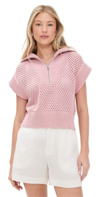 Varley Mila Half Zip Knit Pale Mauve S