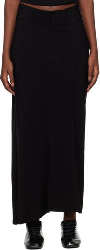 Y's Black U-Left S Cloth Pkt Maxi Skirt