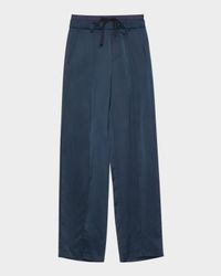 Mid-Rise Double Waistband Pants