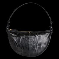 Claris Virot - Sac demi-lune en cuir python - Taille Unique - Noir