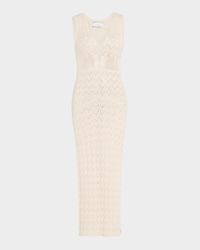 Elka Sleeveless Pointelle-Knit Midi Dress
