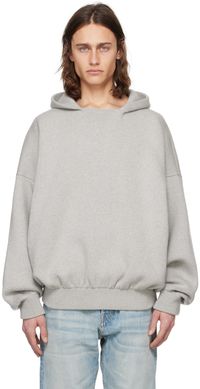 Fear of God Pull à capuche gris à logo en tricot jacquard