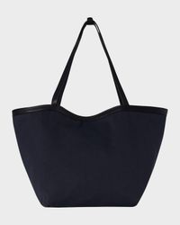 Park Leather-Trim Reversible Tote Bag in Cotton Twill