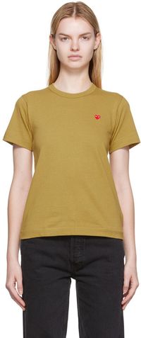 COMME des GARÇONS PLAY Khaki Small Heart T-Shirt