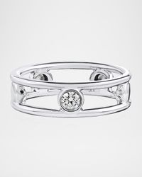18K White Gold One-Stone Five-Station Diamond Ring, Size 7