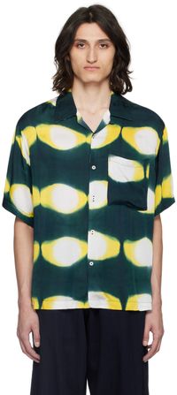 Universal Works Green & Yellow Hand-Dyed Shirt