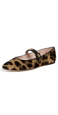 Loeffler Randall Ginger Mary Jane Flats Leopard 10