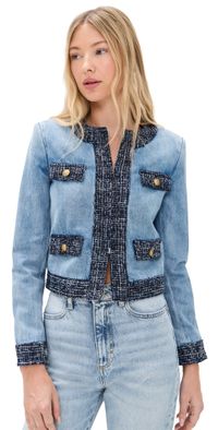 alice + olivia Landon Cropped Denim Jacket CELINE VINTAGE L