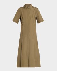 Canvas Tape Short-Sleeve Shirtdress