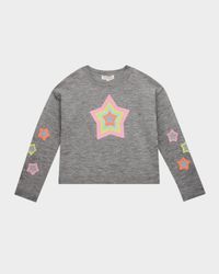 Girl's Star Appliqué Sweatshirt, Size 4-14